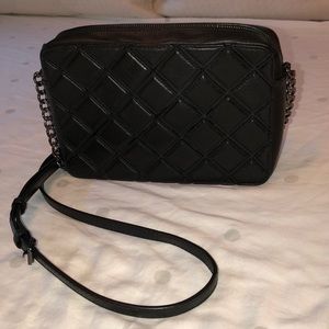 Black Leather Michael Kors Crossbody